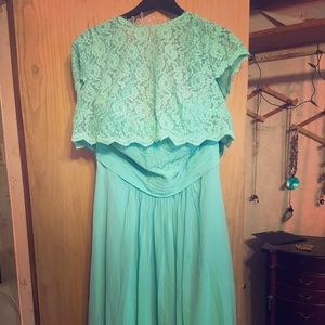 JJs house Aquamarine Chiffon Bridesmaid/Mob Dress